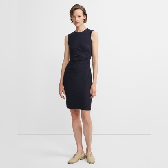 Theory Twist-Front Dress - Night Sky Navy - Size Medium - Picture 1 of 14